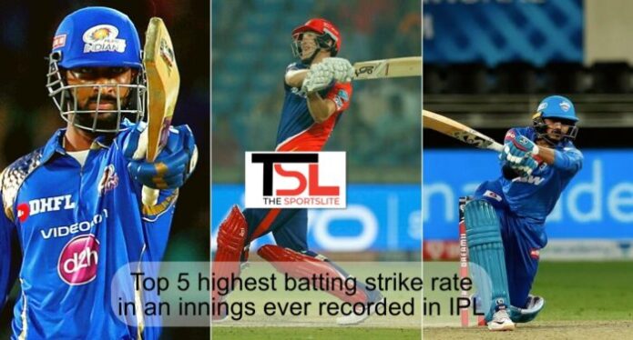 Top 5 highest batting strike rate in an innings ever recorded in IPL