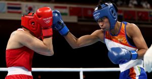 India’s sole boxer to be assured a medal at the Tokyo Olympics, Lovlina Borgohain put up a tough fight in her semi-final bout against reigning world champion and also the world number one Busenaz Surmeneli of Turkey, but eventually was beaten 5-0  Lovlina now finishes with a bronze in the women’s welterweight category. She is the third Indian boxer to win a medal at the Olympics after Vijender Singh and MC Mary Kom.  Her medal also helps India better their 2016 Rio Olympic Games tally with PV Sindhu winning a bronze and Mirabai Chanu clinching a silver in Tokyo.  Lovlina Borgohain was outplayed by the Turkish opponent and it was a unanimous decision in favour of the reigning world number one and world champion.  The Indian 23-year-old started off on a positive note with aggressive punches but Surmeneli was in the driver's seat after the first minute of the contest. The Turkish boxer landed some big punches and was awarded the round unanimously by all 5 judges. She’s was given 10s by all while Lovlina was awarded 9s.  In the second round, Lovlina was quick on the attack but Busenaz continued to be proactive in the ring. Both pugilists landed continuous punches but the Turkish boxer won the second round. Lovlina had five 9s from the judges, but got a deduction of one point for punching after the referee had closed the second round.  The final round saw Lovlina trying to bridge the gap with body punches. But Busenaz started to avoid her punches and landed a left hook followed by an uppercut. Lovlina punched non-stop till the end, but it was too late to make a turnaround against Busenaz's persistent attack  Surmeneli, the gold medal favourite, finished with perfect 10s in all rounds and will progress onto the final while Lovlina will also be on the podium, with a bronze.