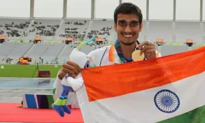 Sharad after winning a medal