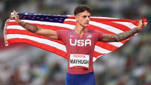 Mayhugh after winning the gold medal