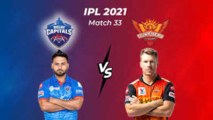 IPL 2021(Match 33) DC vs SRH 