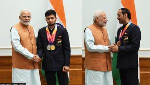 Manish and Singhraj with Narendra Modi