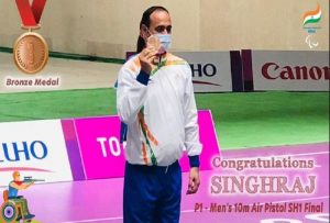 Singhraj with his hard earned medal