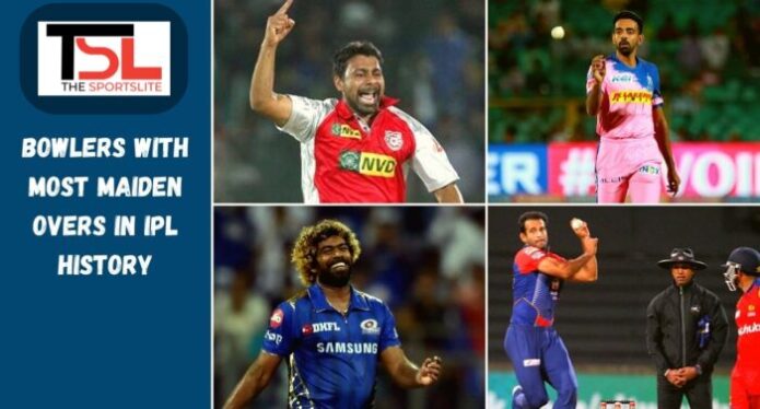 top five bowlers with maiden overs bowled in ipl history