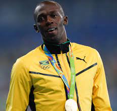Usain Bolt receiving medal