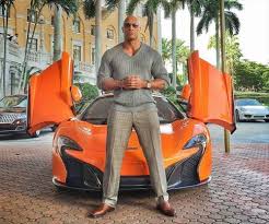 Dwayne Johnson with his car