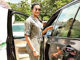 P.V Sindhu with her car