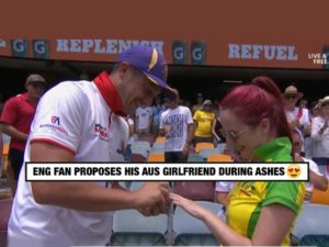 Twitter Explodes As One Fan Proposes To His Girlfriend During Ashes Test