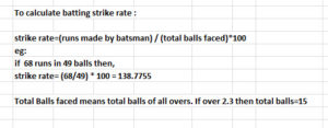 How to calculate the batting strike rate?