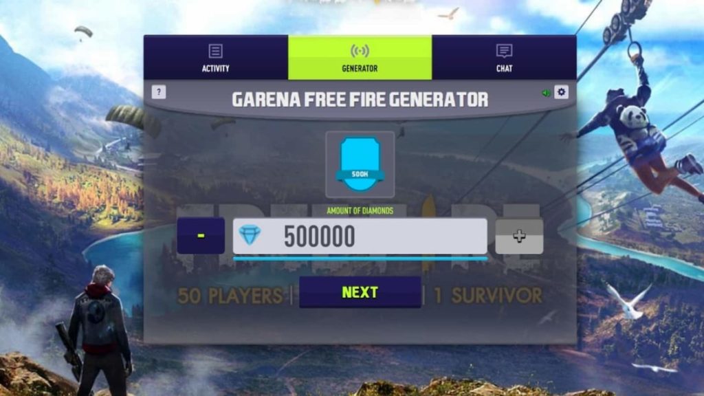 Free Fire 50,000 Diamonds Hack for free