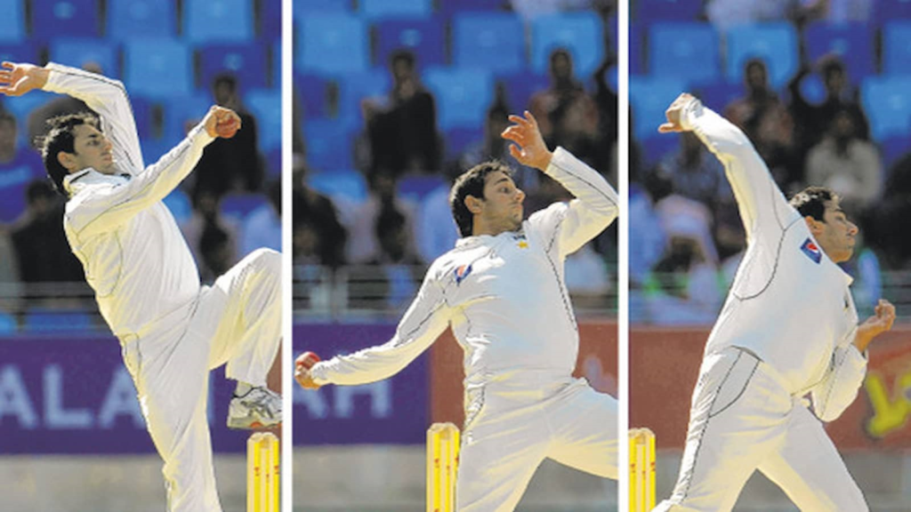 Saeed Ajmal bowling