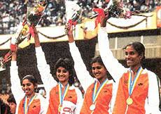 usha with relay team