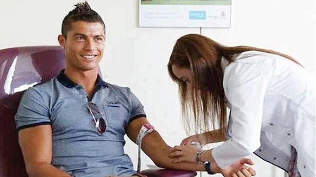 unknown facts about cristiano ronaldo- regular blood donor