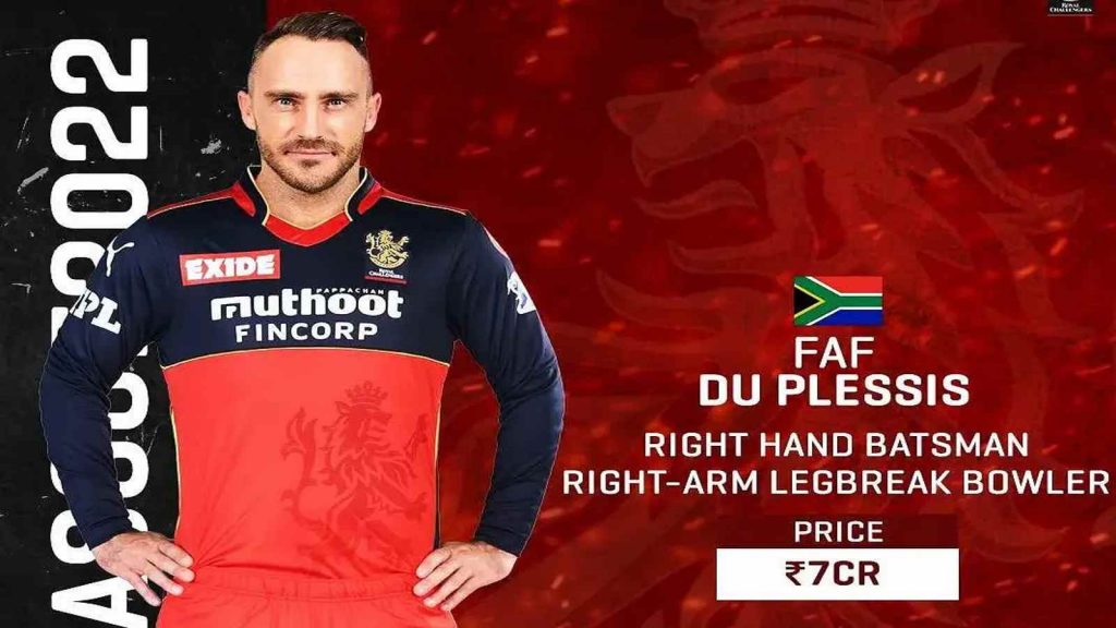 RCB All Captains List Faf will lead the side in 2022