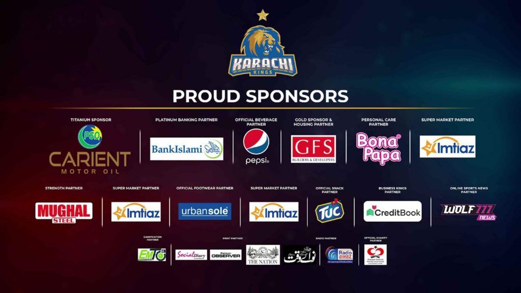 Karachi Kings Sponsors 2022