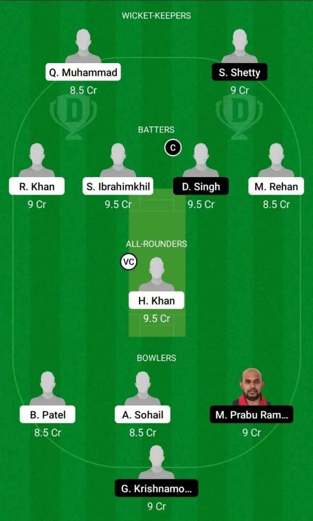 Dream 11 Fantasy Team 1 For JKP vs HS