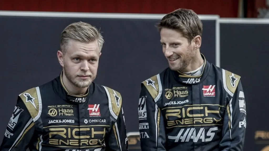 Romain Grosjean and Kevin Magnussen in Haas Gear