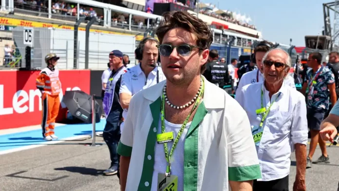 Niall Horan walking down the paddock as one of the many Celebrity Glam in Le castellet