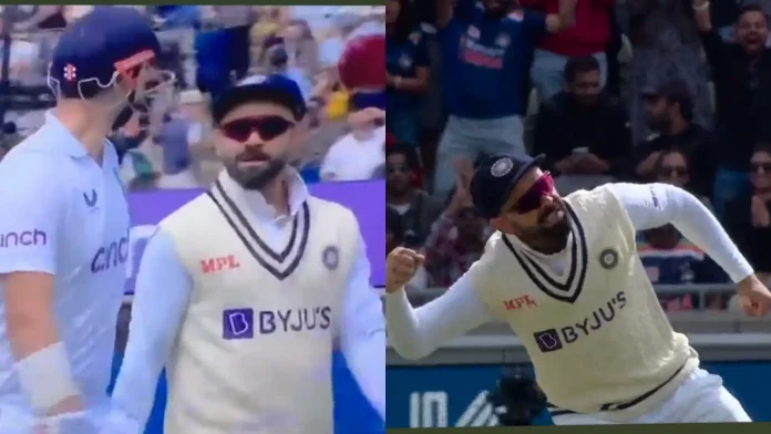 Watch: Virat Kohli celebrates after Alex Lees is run out after an intimate chat with him earlier