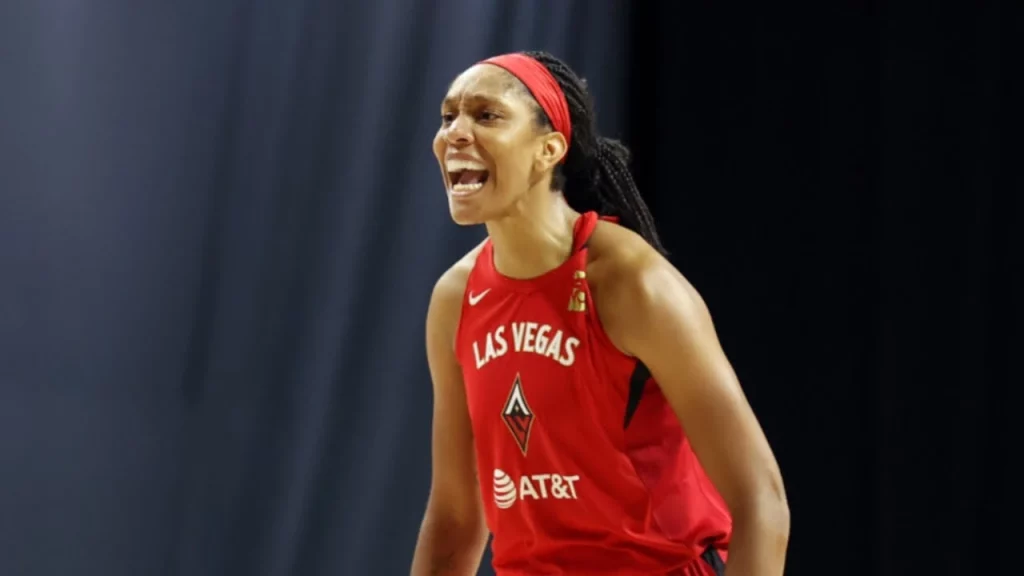 A'ja Wilson during a game.