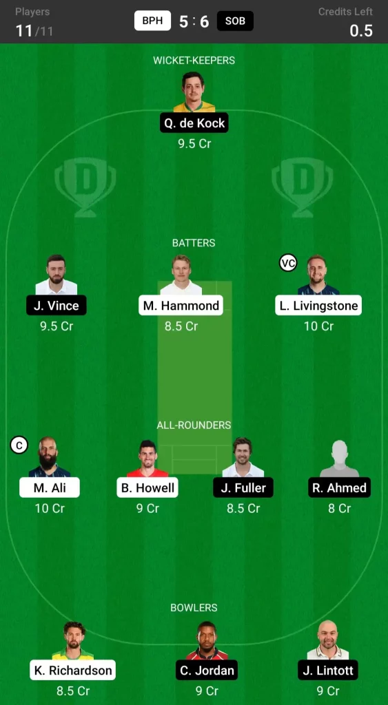 BPH vs SOB Dream11 Prediction