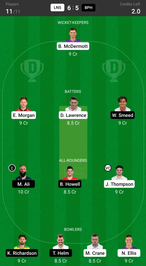 LNS vs BPH Dream11 Prediction