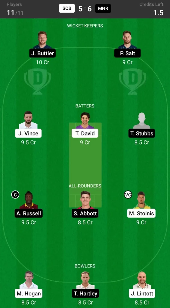 SOB vs MNR Dream11 Prediction