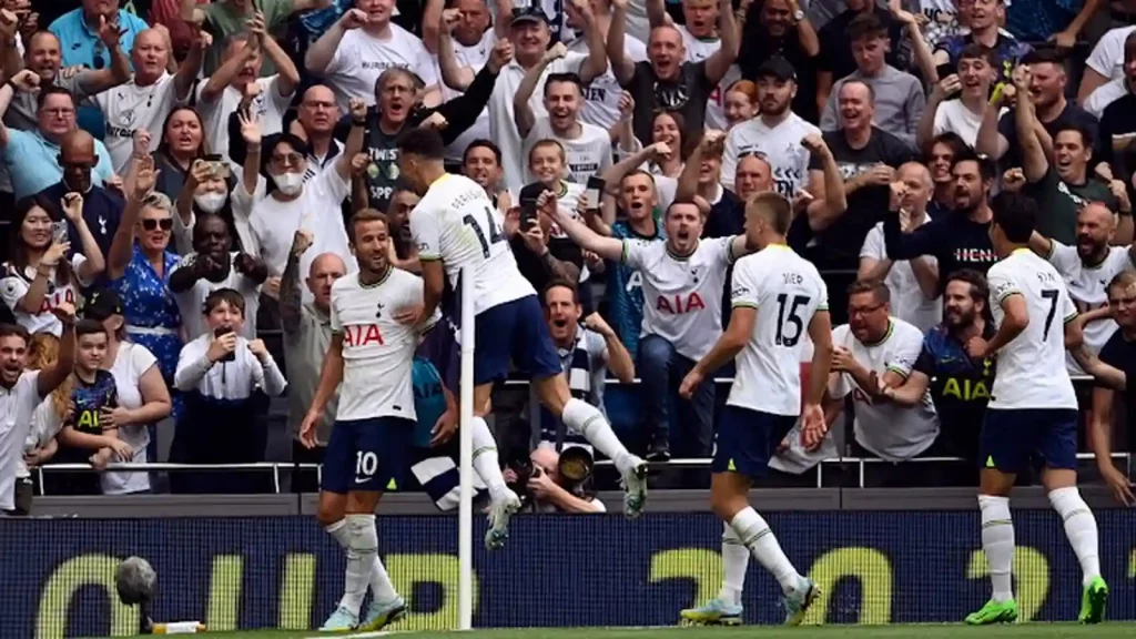 
Harry Kane celebrating his 250th goal for Tottenham Hotspur