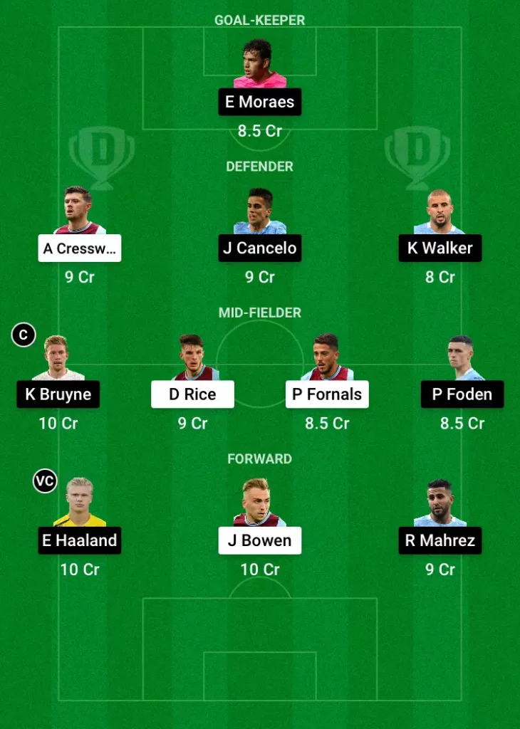 whu vs mci dream11