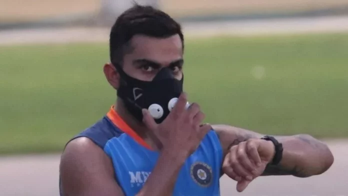 Virat Kohli trains wearing a special mask ahead of India Pakistan clash