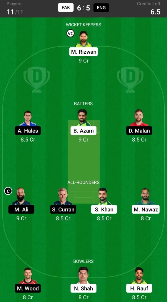 PAK vs ENG Dream11 Prediction