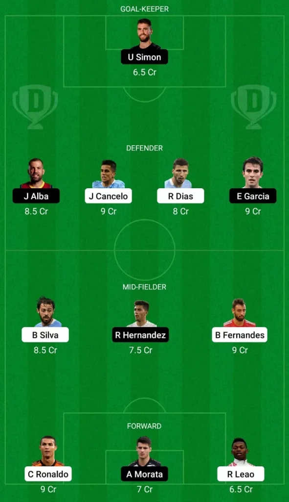 POR vs SPN Dream 11