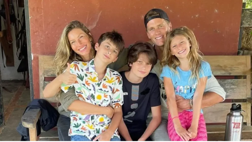 Tom Brady and Gisele Bundchen with their three children