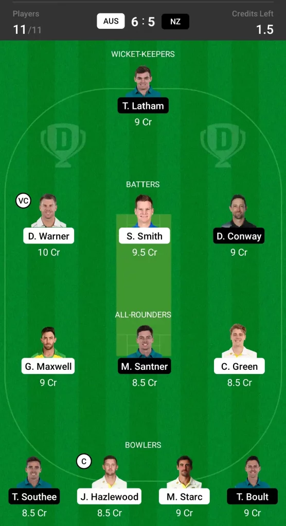 AUS vs NZ Dream11 Prediction