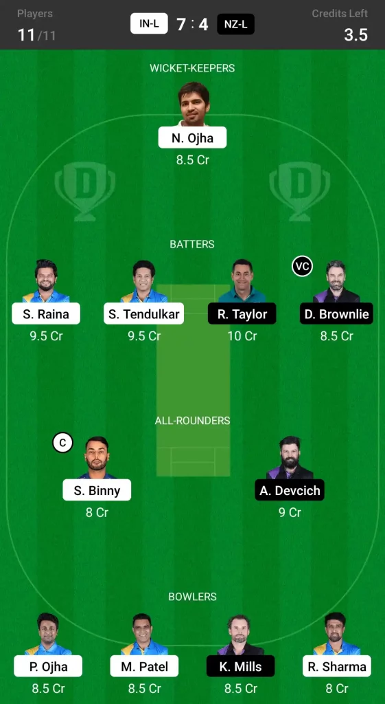 IN-L vs NZ-L Dream11 Prediction