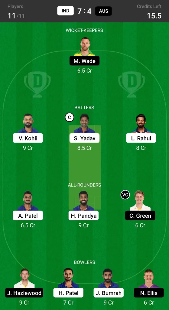 IND vs AUS Dream11 Prediction