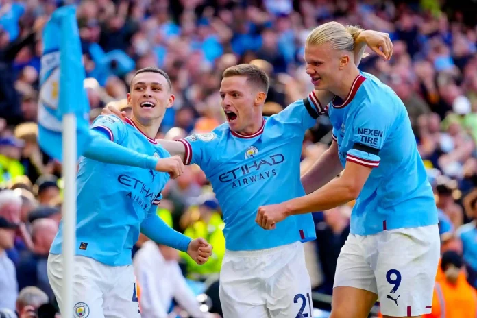 Manchester City sinks rivals United in a nine-goal thriller at Etihad