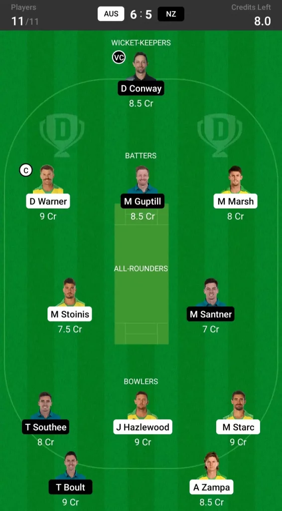 AUS vs NZ Dream11 Prediction