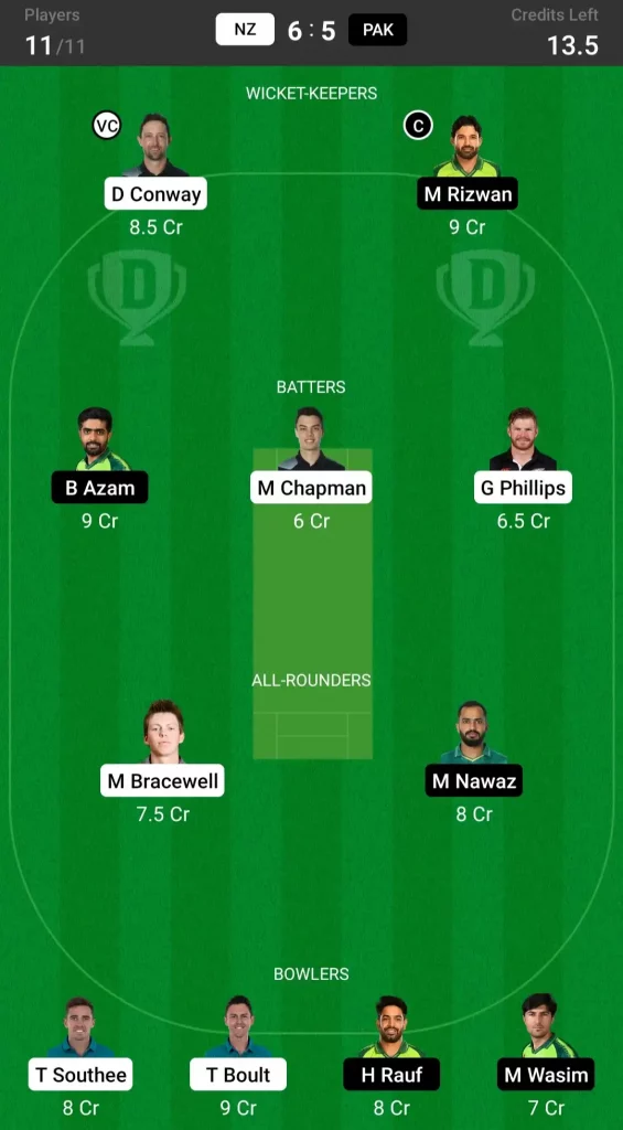 NZ vs PAK Dream11 Prediction