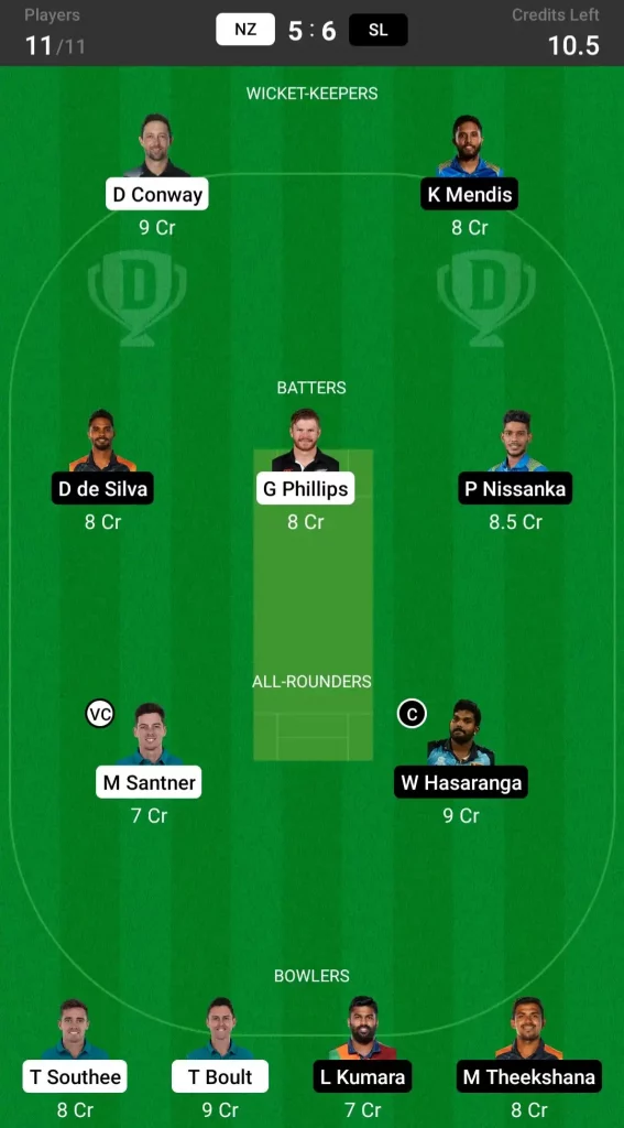 NZ vs SL Dream11 Prediction