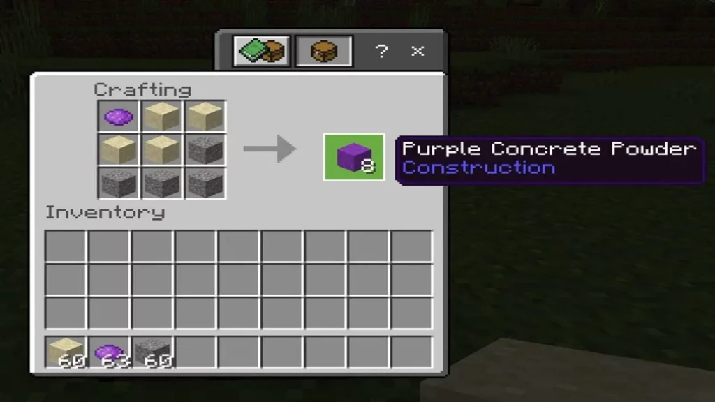 how to make concrete in Minecraft