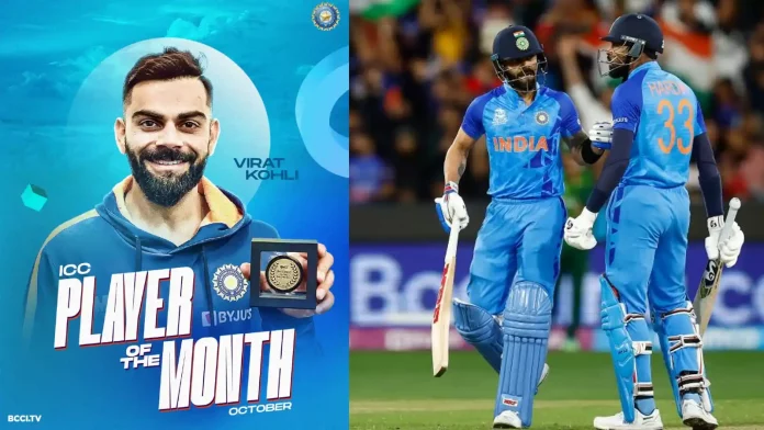 King Kohli wins the ICC Men’s Player of the Month award for October