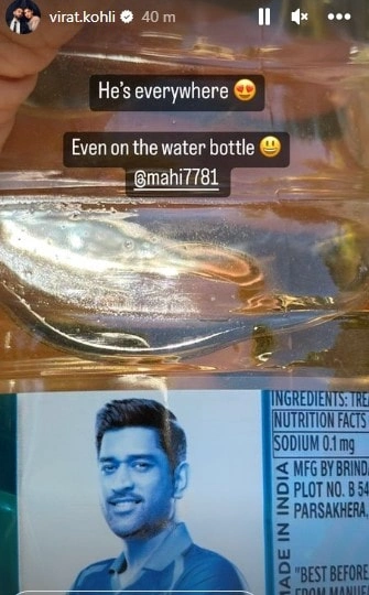 hes everywhere says virat kohli in an instagram story about ms dhoni going viral