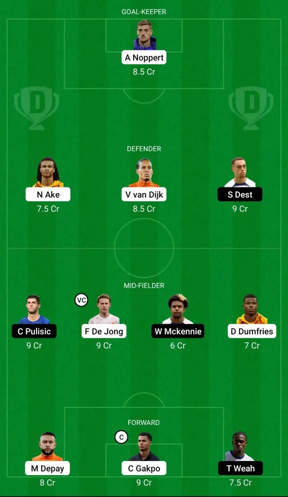 NED vs USA: Dream 11 Fantasy Team