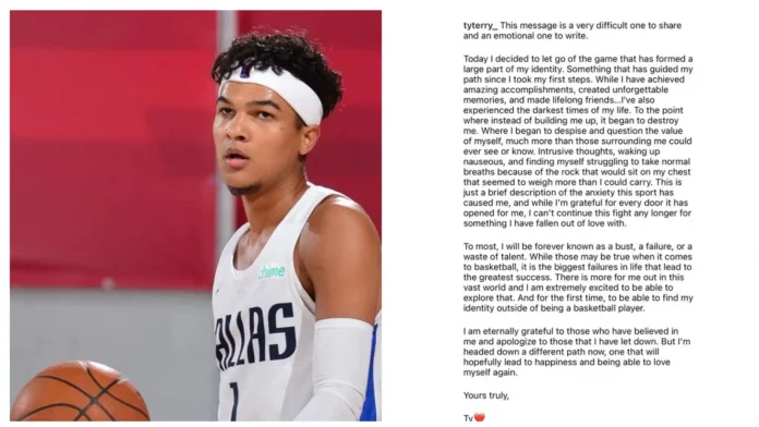 Why did Tyrell Terry retire from professional basketball?