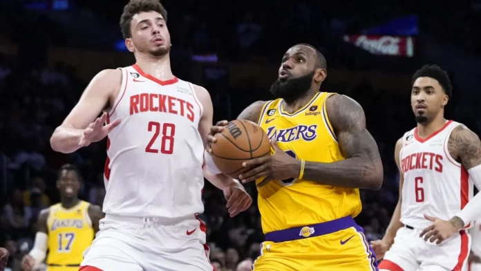 LeBron James scores 48 points as the Lakers defeat the Rockets 140-132 to end their losing streak