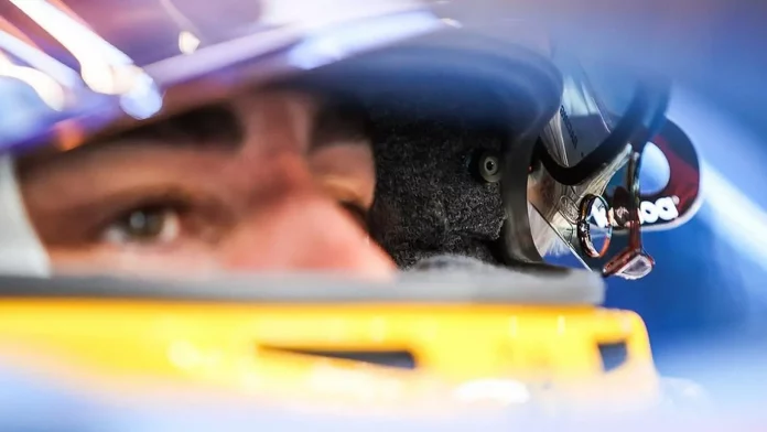 Fernando Alonso, pictured with his helmet camera