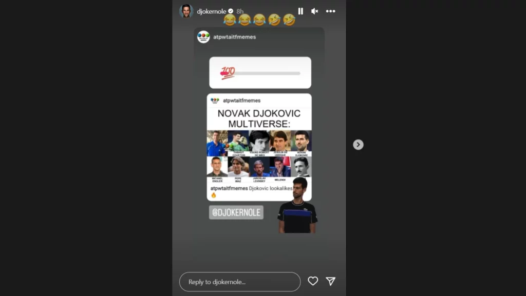Novak Djokovic reacts after seeing doppelgangers in 'Djokovic multiverse' meme