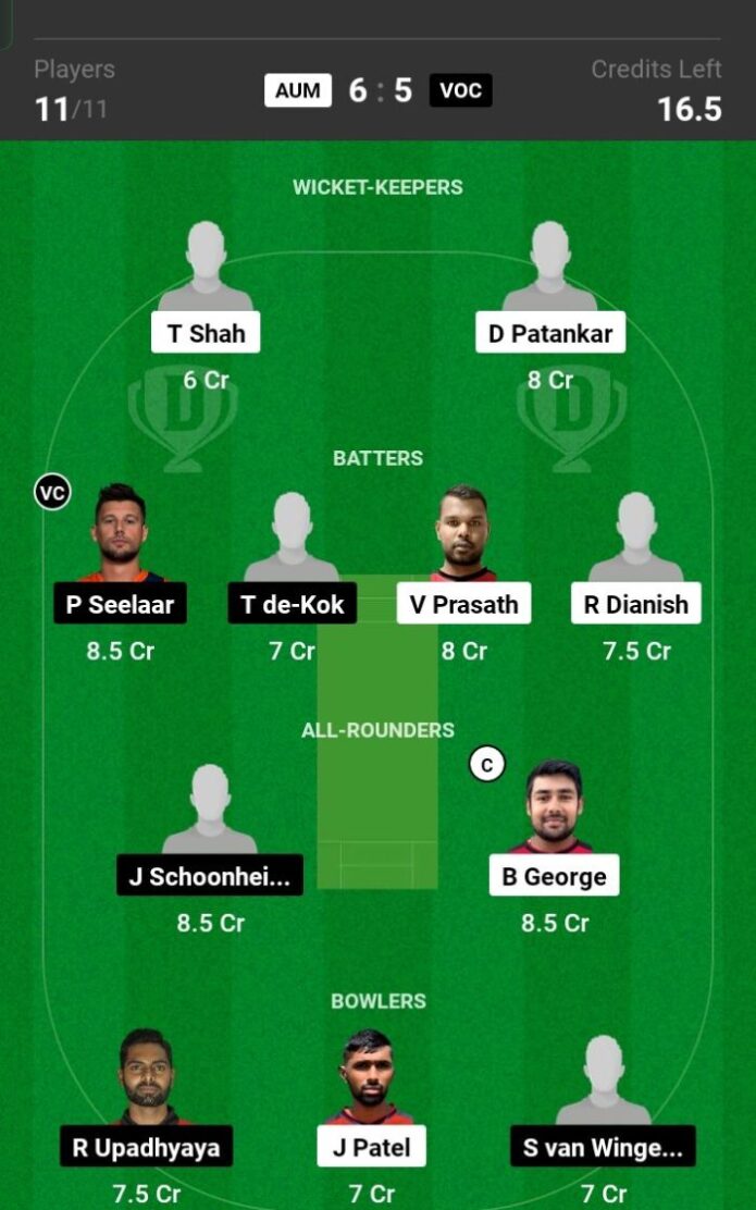 AUM vs VOC Dream11 Prediction, Player Stats, Captain & Vice-Captain, Fantasy Cricket Tips, Playing XI, Pitch Report, Injury and weather updates of European Cricket League T10