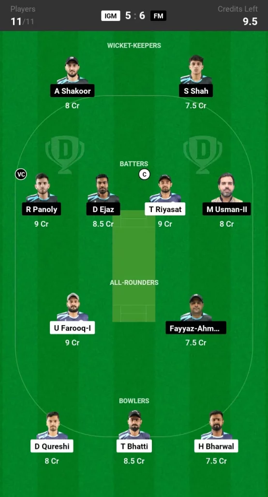 IGM vs FM Dream11 Prediction Team 